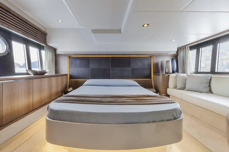 Marine Services S.a.s. Di Berruto Claudia Yacht Photos Pics Luxurious interior of 2015 Absolute 45 FLY yacht with modern bedroom design.