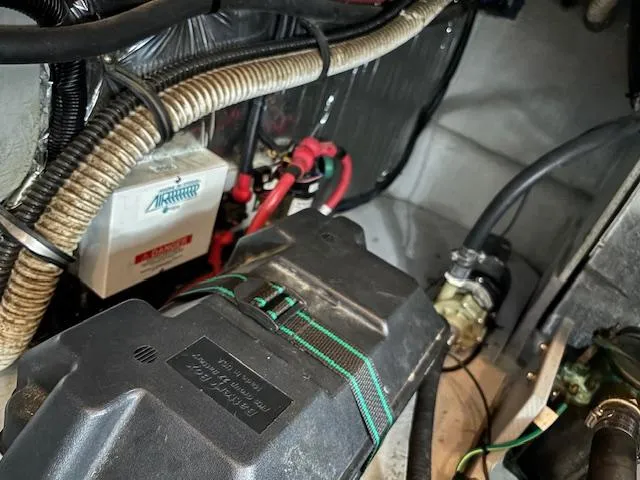  Yacht Photos Pics Engine compartment of 2004 Meridian Sedan Bridge 341 with wiring and components.