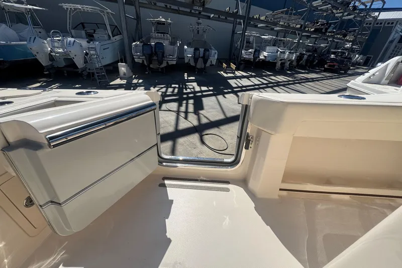 Your New Boat! Yacht Photos Pics 2024 Grady-White Canyon 336 boat interior, showcasing sleek design and spacious layout.