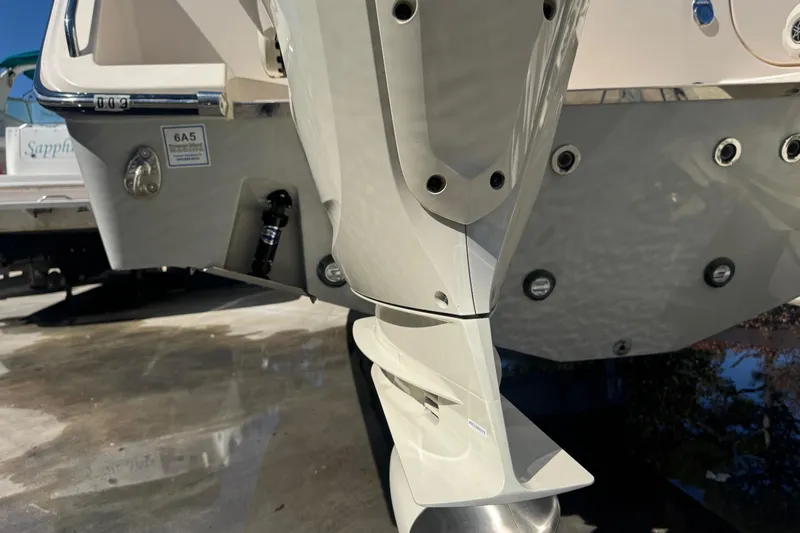 Your New Boat! Yacht Photos Pics 2024 Grady-White Canyon 336 boat engine detail with sleek design and modern features.