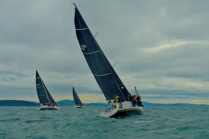 "mah Na Mah Na" Yacht Photos Pics Sailboats racing on open water, featuring a 2020 J Boats J/112E.