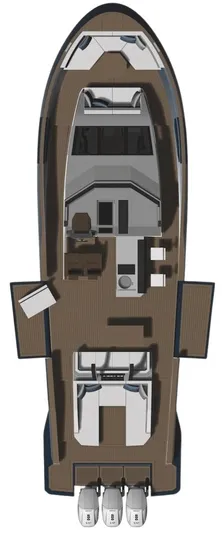  Yacht Photos Pics Top view of 2025 Aicon Audace 50 luxury yacht layout.