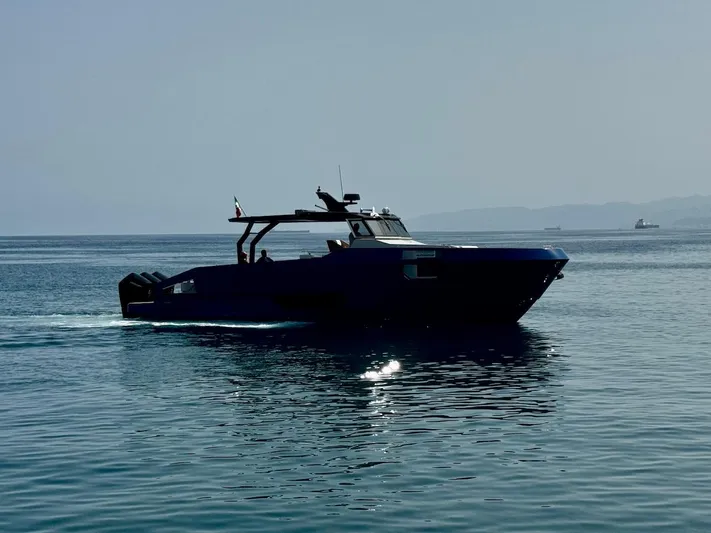  Yacht Photos Pics 2025 Aicon Audace 50 yacht cruising on calm sea waters.