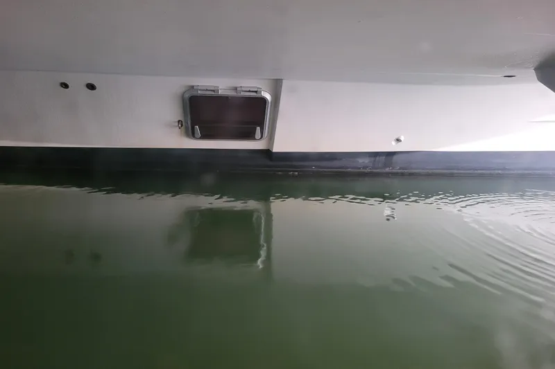  Yacht Photos Pics Bali 4.3 catamaran hull above calm water, 2019 model.