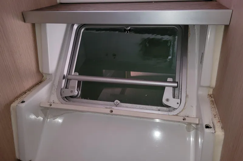  Yacht Photos Pics Boat window interior of 2019 Bali 4.3 model, showcasing sleek design and functionality.