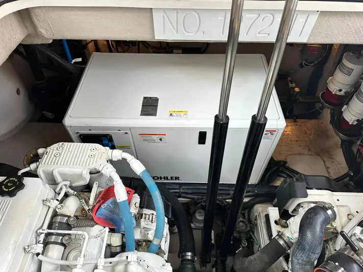  Yacht Photos Pics Engine room of 2016 Sea Ray 400 Sundancer with Kohler generator.