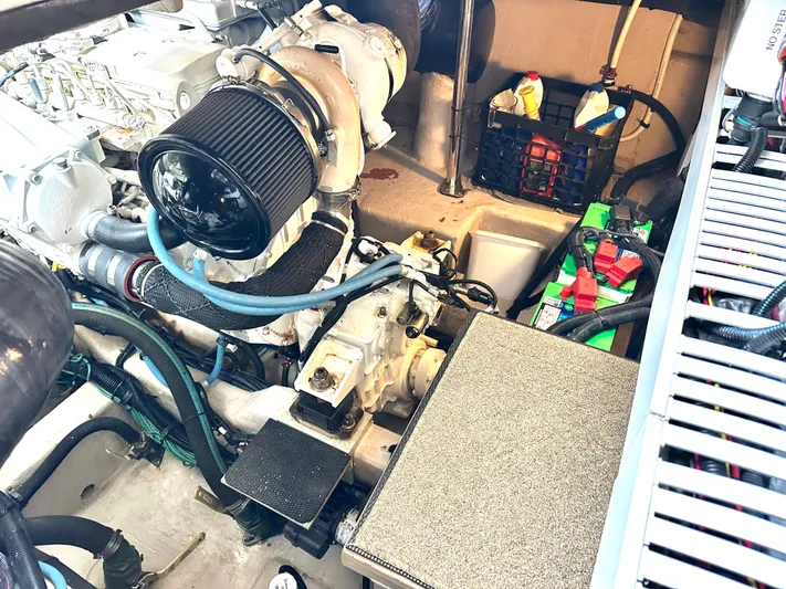  Yacht Photos Pics Engine room of 2016 Sea Ray 400 Sundancer with visible components.