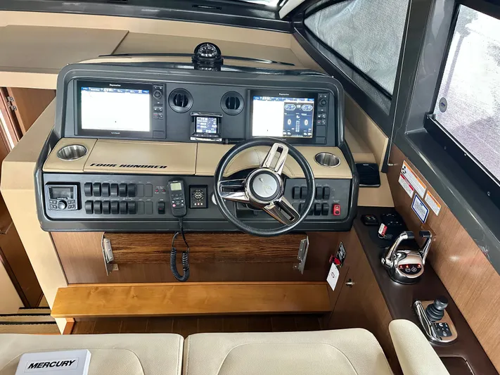  Yacht Photos Pics 2016 Sea Ray 400 Sundancer cockpit with modern controls.