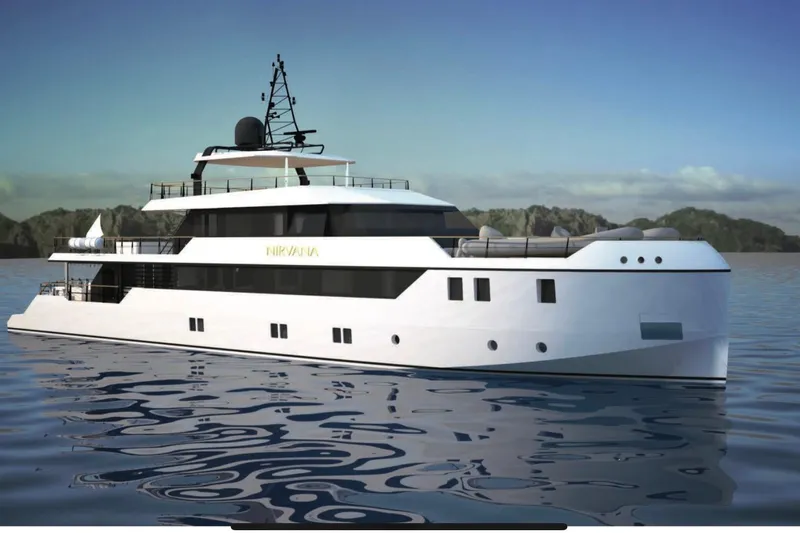Nirvana Yacht Photos Pics Luxurious custom yacht "Nirvana" on serene waters, 2027 model.