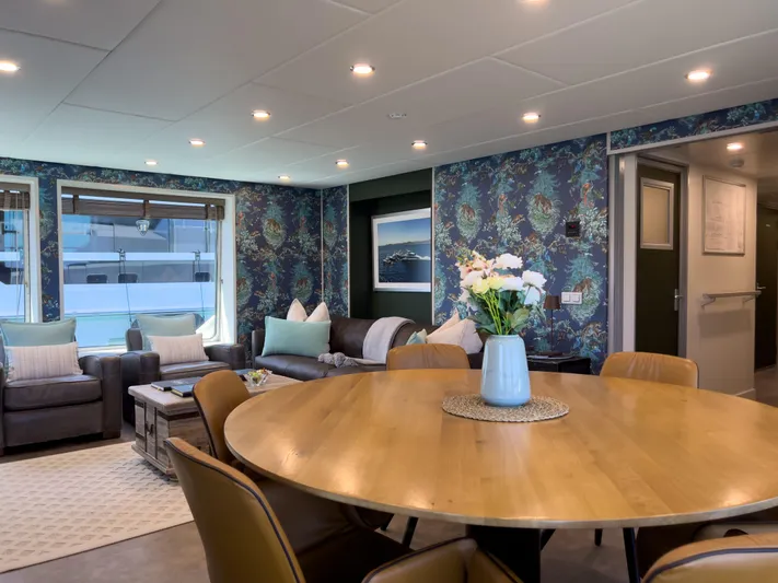 Bad Company Support Yacht Photos Pics Interior of Damen YS 4508 yacht, 2019, featuring stylish decor.