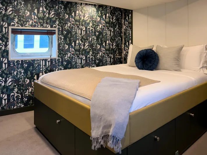 Bad Company Support Yacht Photos Pics Luxurious bedroom on Damen YS 4508 yacht, built in 2019.