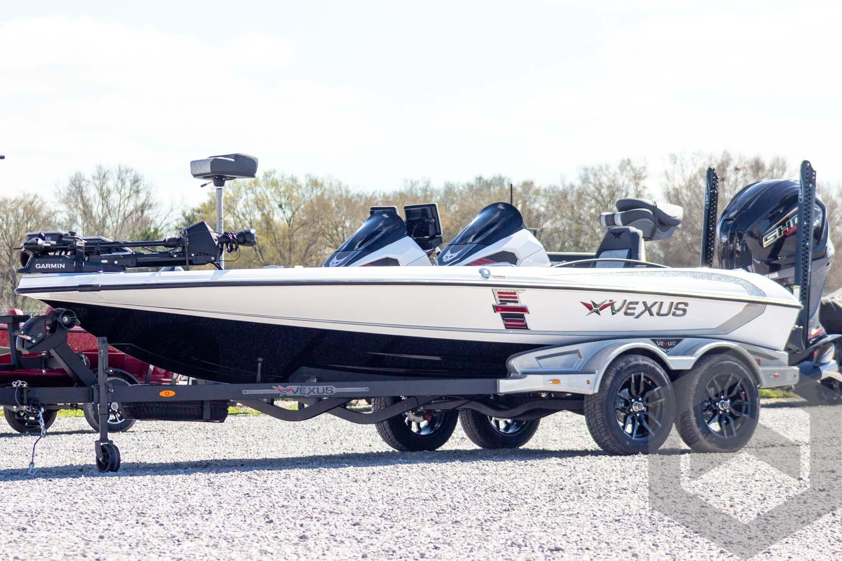 2026 Vexus VXs20 boat on trailer, featuring sleek design and modern equipment.
