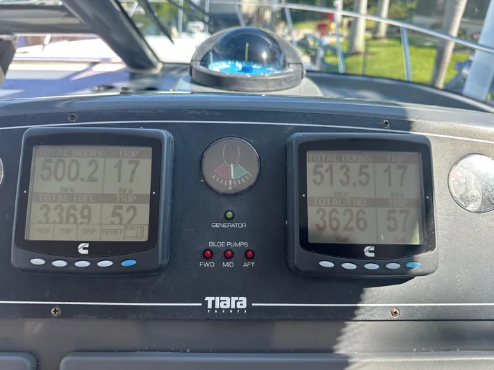  Yacht Photos Pics Dashboard of 2005 Tiara Yachts 3600 Sovran with digital displays and compass.