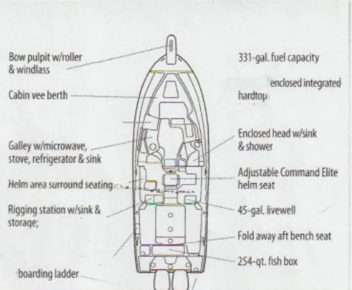  Yacht Photos Pics 2014 Grady-White Express 330 layout with detailed features and specifications.