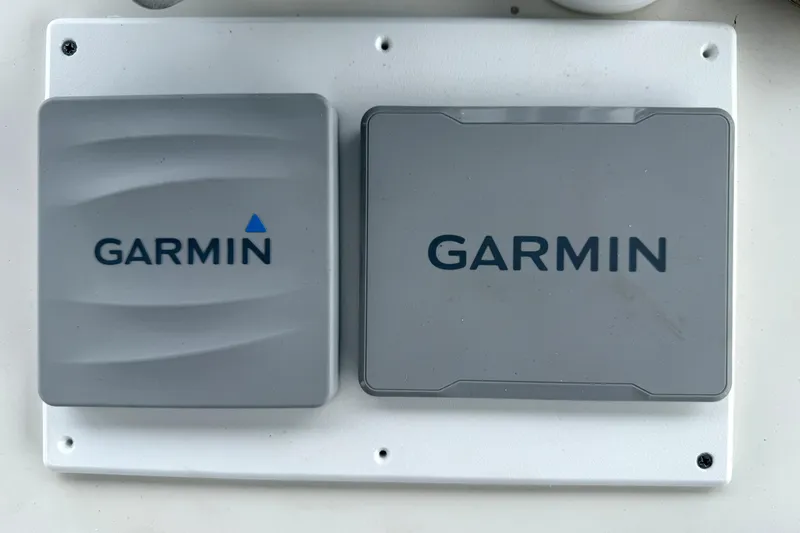 Summer Wind Yacht Photos Pics Garmin marine electronics on 1989 Grand Banks 46 Classic yacht.