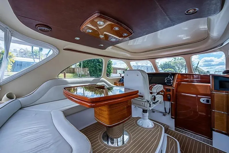 Gazelle Yacht Photos Pics Luxurious interior of a 2014 Zeelander Z44 yacht with elegant wood finishes.