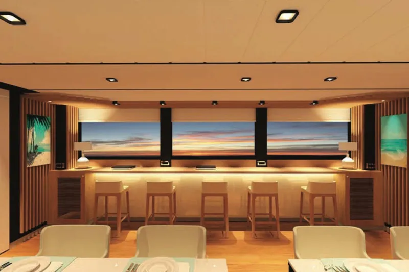 Soyaslan Custom Made Yacht Photos Pics Luxurious Soyaslan Custom 2027 yacht interior with elegant seating and panoramic ocean views.