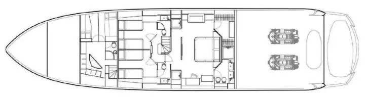 2025 Refit Yacht Photos Pics Floor plan of a 2009 Sunseeker 30 Metre Yacht, showcasing interior layout and engine placement.