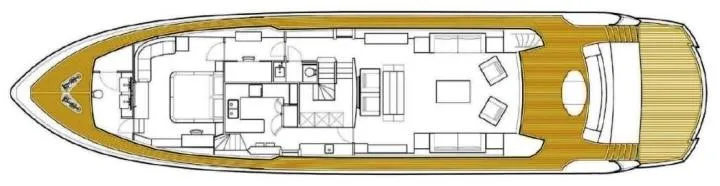 2025 Refit Yacht Photos Pics Floor plan of a 2009 Sunseeker 30 Metre Yacht, showcasing interior layout and deck design.