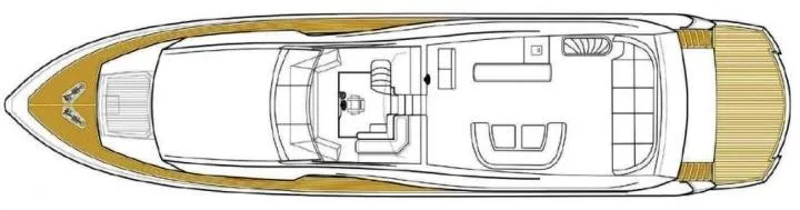 2025 Refit Yacht Photos Pics Top view layout of a 2009 Sunseeker 30 Metre Yacht, showcasing interior design.