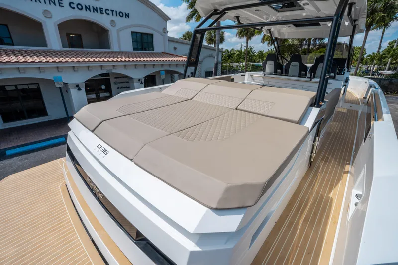  Yacht Photos Pics 2025 De Antonio Yachts D36 OPEN with spacious deck and luxurious seating.