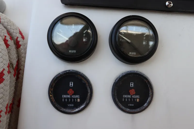  Yacht Photos Pics Fuel and engine hour gauges on a 2001 Lagoon 380 catamaran.