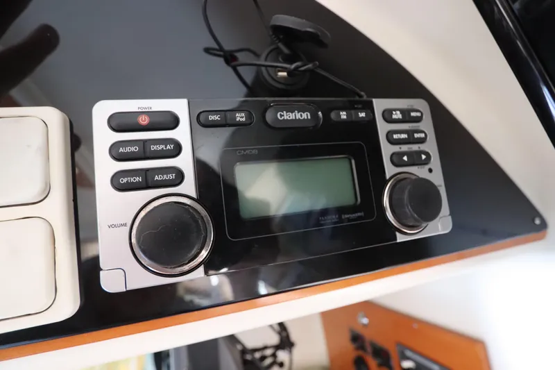  Yacht Photos Pics Clarion audio system in a 2001 Lagoon 380 yacht interior.
