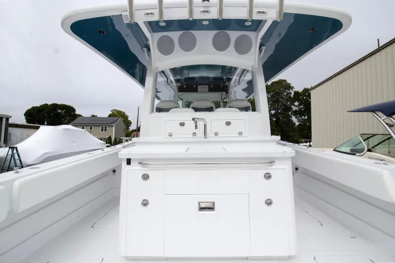  Yacht Photos Pics 2025 HCB 42 Lujo boat interior, featuring sleek white design and modern amenities.