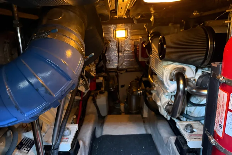  Yacht Photos Pics Engine room of 2006 Sea Ray 44 Sedan Bridge with visible components and equipment.