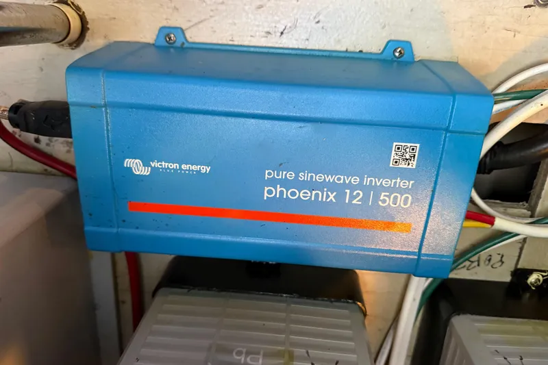  Yacht Photos Pics Blue Victron Energy Phoenix 12/500 pure sine wave inverter on a 2006 Sea Ray 44 Sedan Bridge.