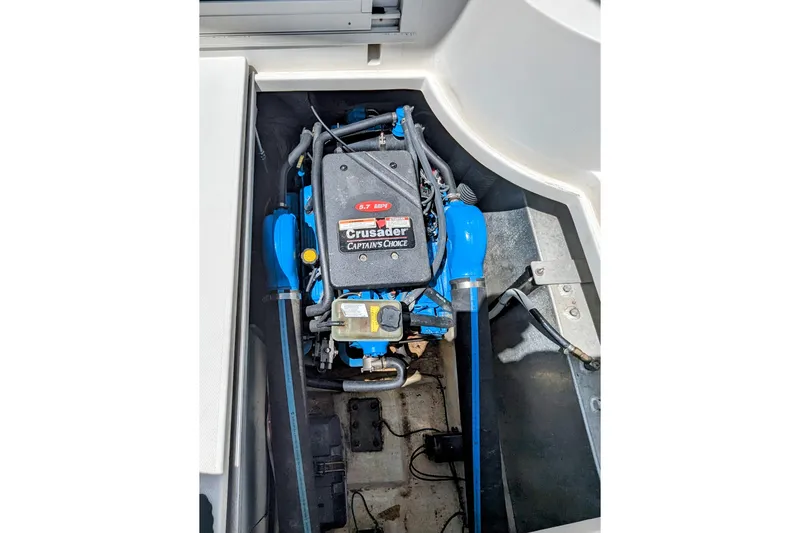  Yacht Photos Pics Engine compartment of a 2004 Carver 360 Mariner with Crusader Captain's Choice engine.