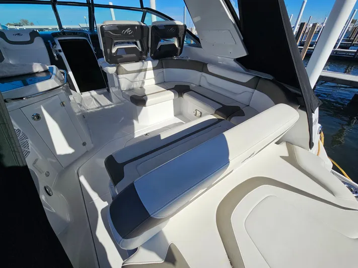 Second Half Yacht Photos Pics 2016 Monterey 355 Sport Yacht interior with luxurious seating and modern design.