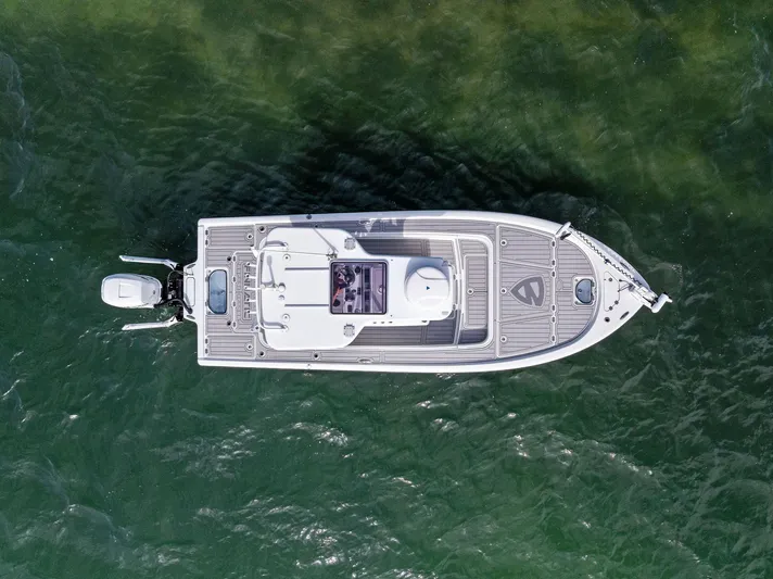  Yacht Photos Pics Aerial view of 2018 Barker Boatworks 26 Calibogue Bay on water.