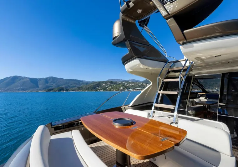  Yacht Photos Pics Luxurious 2009 Riva Sportriva yacht with elegant deck, scenic ocean view, and modern design.