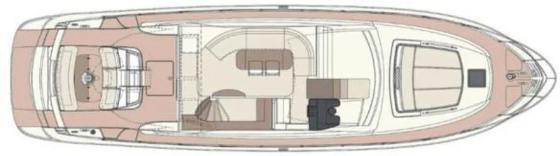  Yacht Photos Pics Top view layout of 2009 Riva Sportriva yacht, showcasing interior and deck design.