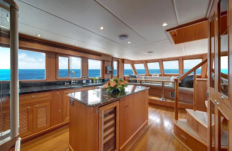 Nepale Yacht Photos Pics Luxurious interior of 2020 Outer Reef Yachts 720 Deluxbridge Motoryacht with ocean view.