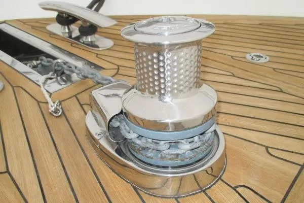 Sexsea Yacht Photos Pics chrome winch on teak deck