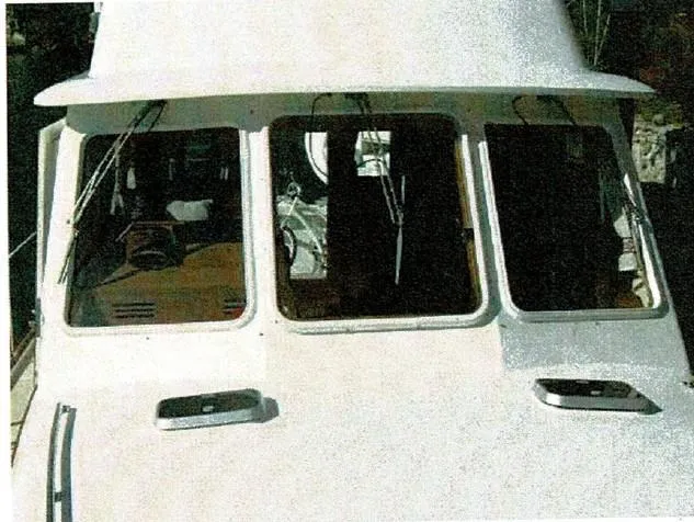 Tatosh Yacht Photos Pics 1998 Grand Banks 43 Eastbay FB yacht, front view with windows and wipers.