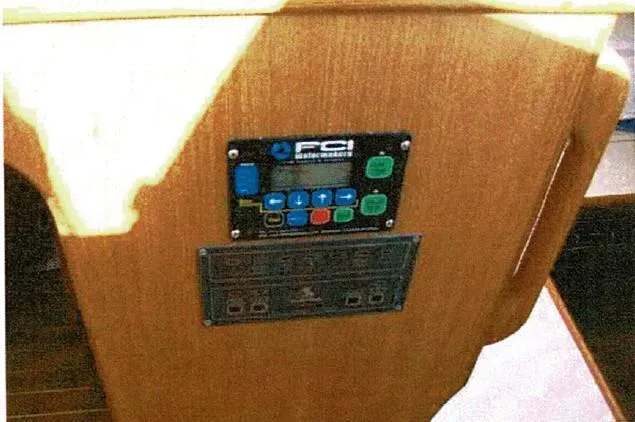 Tatosh Yacht Photos Pics Control panel on 1998 Grand Banks 43 Eastbay FB yacht interior.