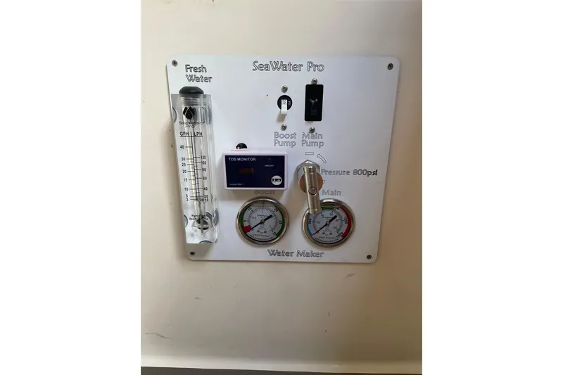  Yacht Photos Pics Control panel of a SeaWater Pro water maker on a 1998 Voyager Norseman 430.