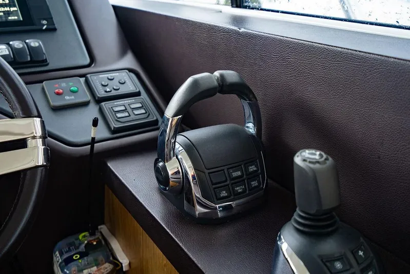 The Royal Blue Yacht Photos Pics Control panel of 2015 Beneteau GRAN TURISMO 49 yacht cockpit.