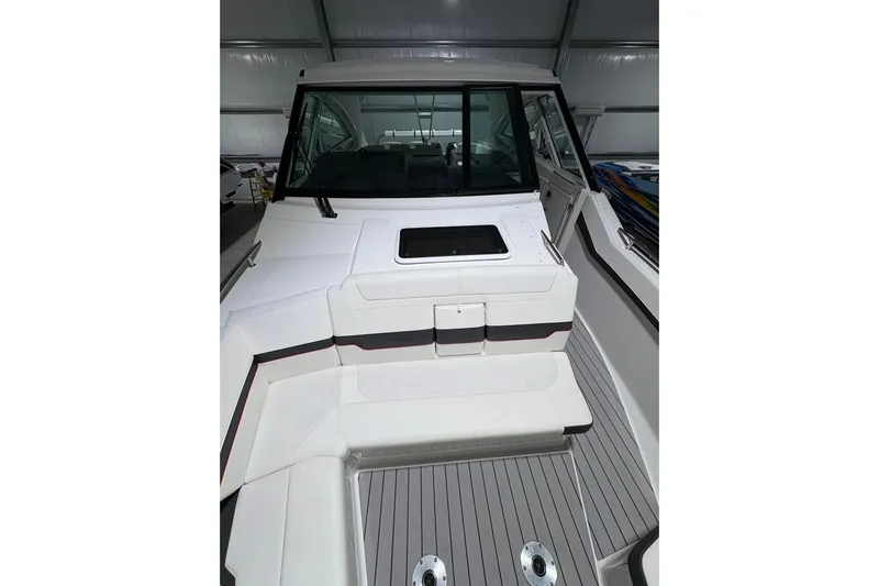  Yacht Photos Pics 2023 Formula 400 Super Sport Crossover boat interior with sleek seating and modern design.
