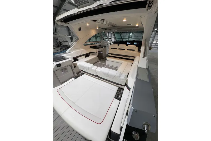  Yacht Photos Pics 2023 Formula 400 Super Sport Crossover interior with luxurious seating and modern amenities.