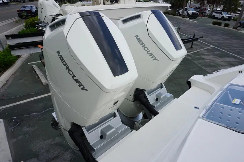 Bwcp0430a424 Yacht Photos Pics 2024 Boston Whaler 380 Outrage with twin Mercury outboard engines.