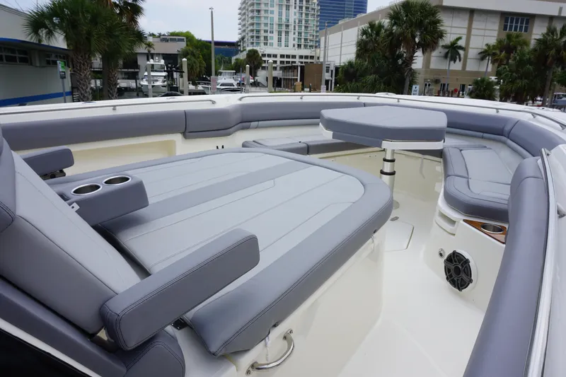 Bwcp0430a424 Yacht Photos Pics 2024 Boston Whaler 380 Outrage boat with spacious seating and modern amenities.