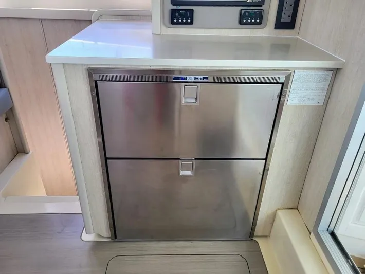 Ohana Yacht Photos Pics Stainless steel double fridge in Leopard 44, 2016 model.