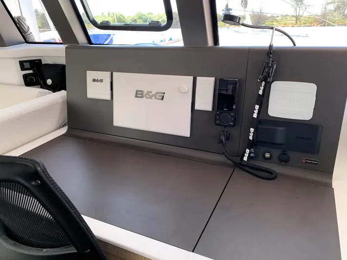 Traverse Yacht Photos Pics Navigation station of 2021 Outremer 51 yacht with B&G and Mastervolt equipment.