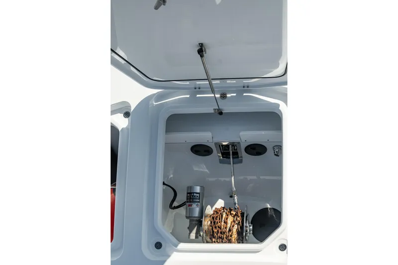  Yacht Photos Pics 2025 Costa Custom Boats 34 anchor locker with chain and winch system.