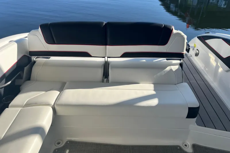 310 Bow Rider Yacht Photos Pics 2021 Formula 310 Bowrider I/O boat interior with sleek seating and modern design.