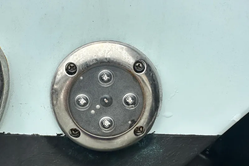  Yacht Photos Pics Close-up of a 2023 Sportsman Open 282 Center Console boat light fixture.